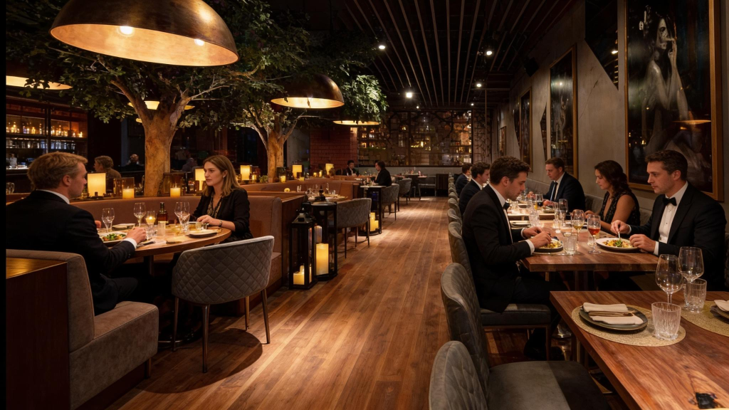 People dining inside Toca Madera Dallas