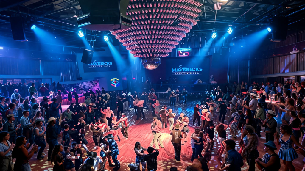 People dancing on the dance floor at Mavericks Dance Hall in The Colony Texas