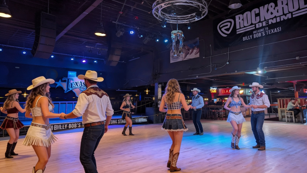 Crowd on the dance floor at Billy Bob's Texas in the Fort Worth Stockyards